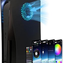 Faceplate with RGB Light Strip for PS5 and Dust Filter for Cooling Vents