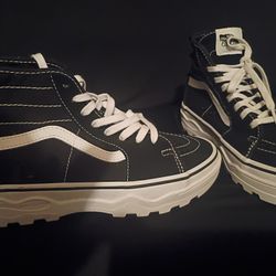 Vans Sk8-Hi Black & White Skate Shoes Women's 7.5