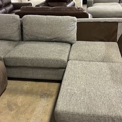 Grey Fabric Sectional Sofa 