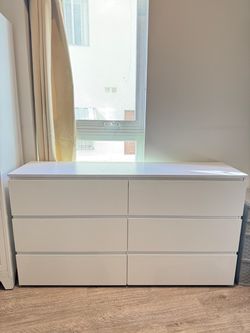 White 6-Drawer Double Dresser