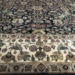 9 X 12 100% Wool Indo Persian Hand Knotted Rug 