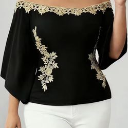 New! Black And Gold Top