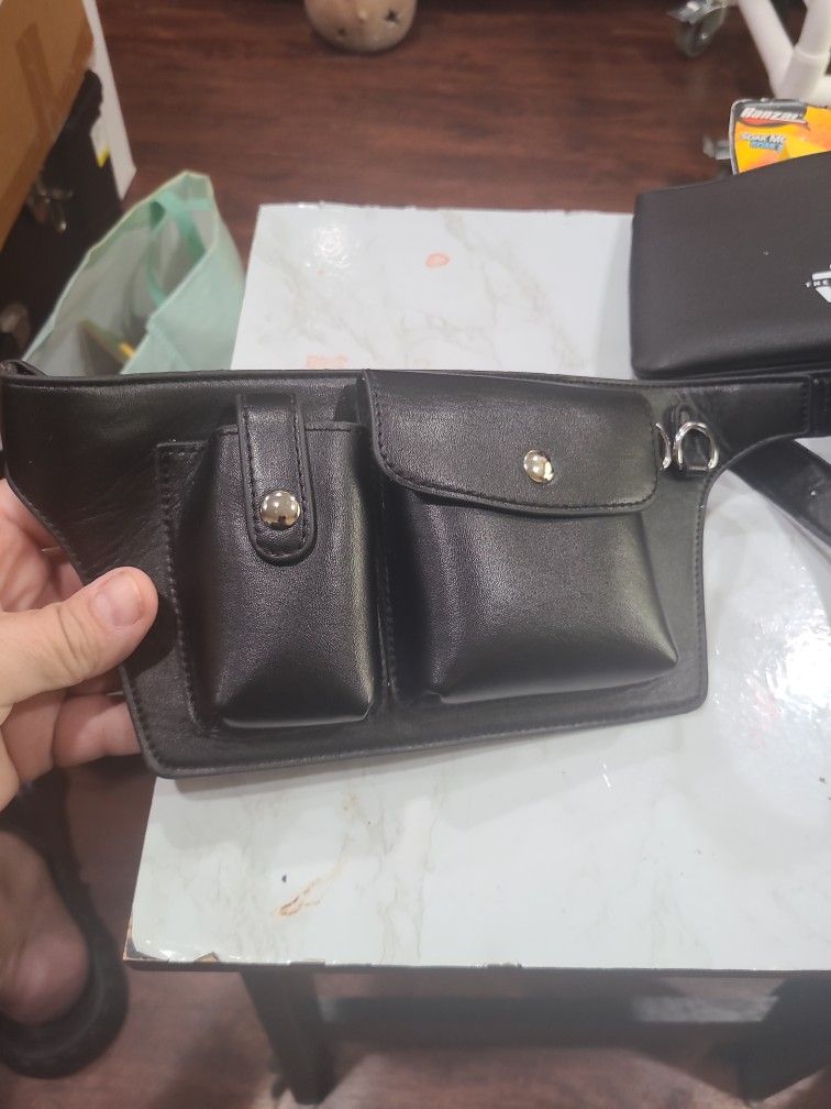 Waist Bags Fanny Pack Black Leather