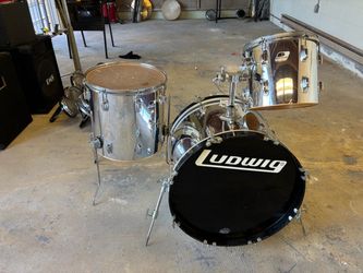 Vintage Ludwig 3-Piece Drum Set – Chrome Finish