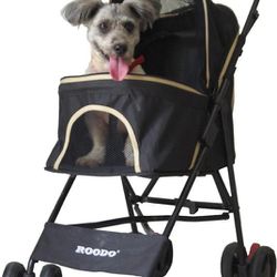 Dog Stroller Cat Stroller Collapsible Portable Lightweight Compact Jogger Travel Pet Stroller Suitable for Small Dogs and Cats Under 16 LB(Black)