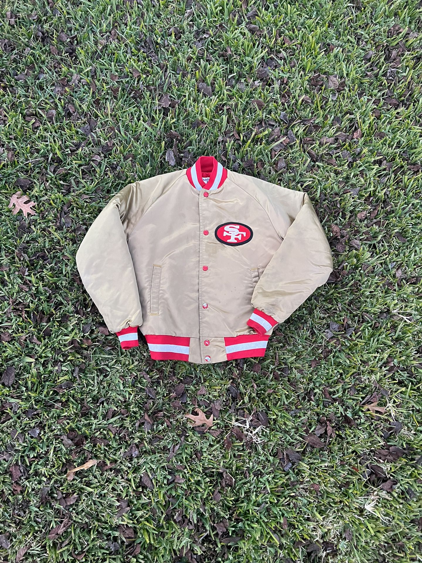 Vintage San Francisco 49ers Gold Bomber Jacket In Youth Size