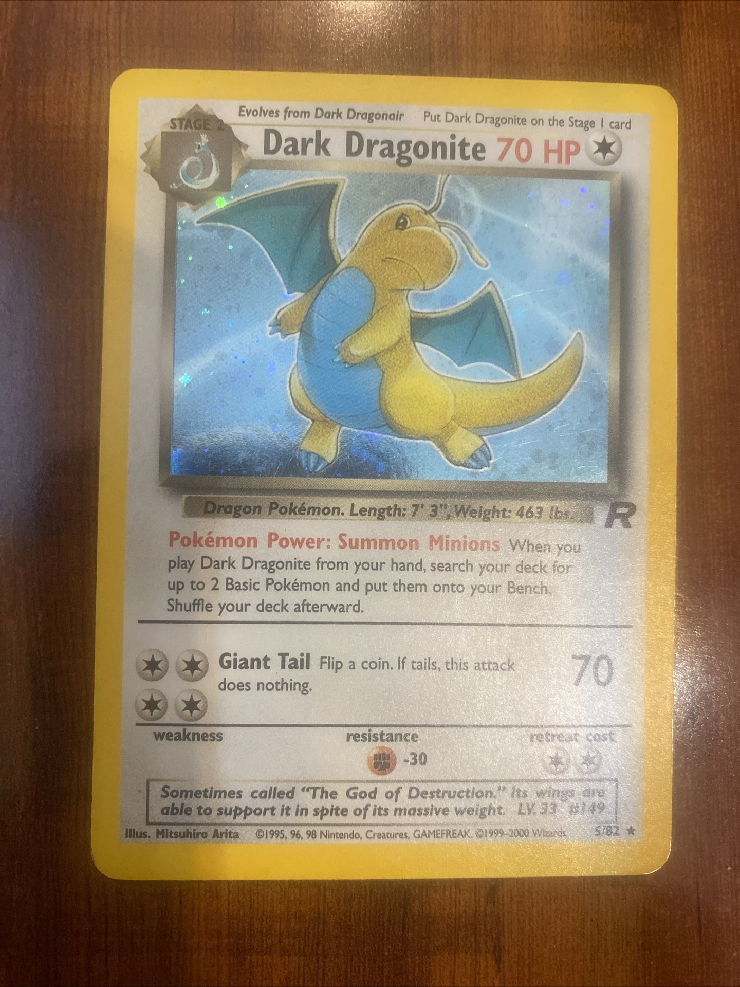 Pokemon Dark Dragonite 5/82 Team Rocket Holo Rare Unlimited LP/NM 💎