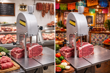 Commercial Electric Meat Bandsaw 1100-Watts Stainless Steel Bone Saw Machine Frozen Meat Cutter, Silver