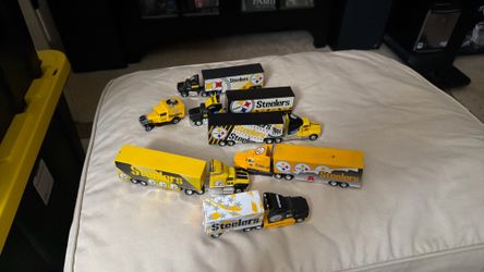 Vintage Pittsburgh Steelers Matchbox Diecast Truck Lot (7 Pieces)