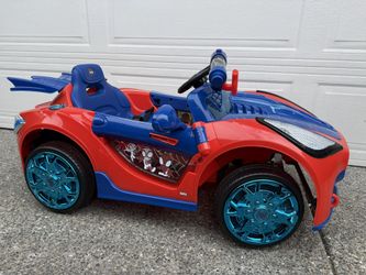 Dynacraft Spider-Man 6V Super Car, Battery Powered Ride-on with Lights and Sounds