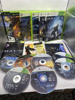 Halo 1 Through 4 Collection OG Xbox 360 6 Game Bundle Halo 1,2,3,4 ODST reach