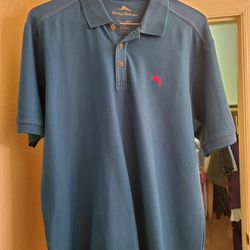 Tommy Bahama Men's Large Blue Polo Shirt
