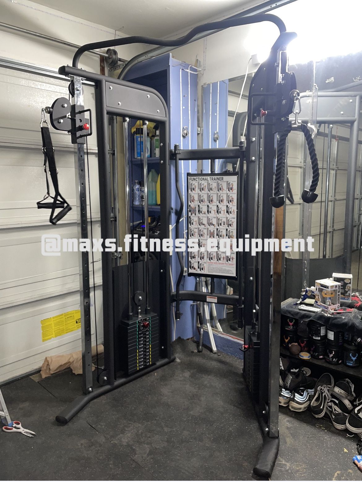 NEW EXERCISE CABLE MACHINE - ATTACHMENTS INCLUDED 