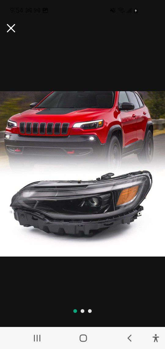 Fione headlight lamp assembly compatible with 2019 - 2022 jeep cherokee  driver left side
