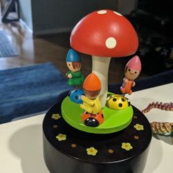 Super Cute Wooden Mushroom Music Box Japan