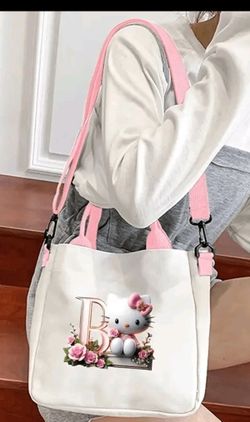 Hello-Kitty (B) Anime Design Cartoon Character Plush Tote Bag -