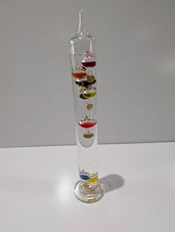 Vintage Galileo Glass Thermometer Color Floating Orbs Desk Decor Italy Style