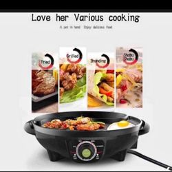 LIVEN BBQ Electric Grill with Shabu Shabu Hot Pot, Perfect for 1 to 4 Person
