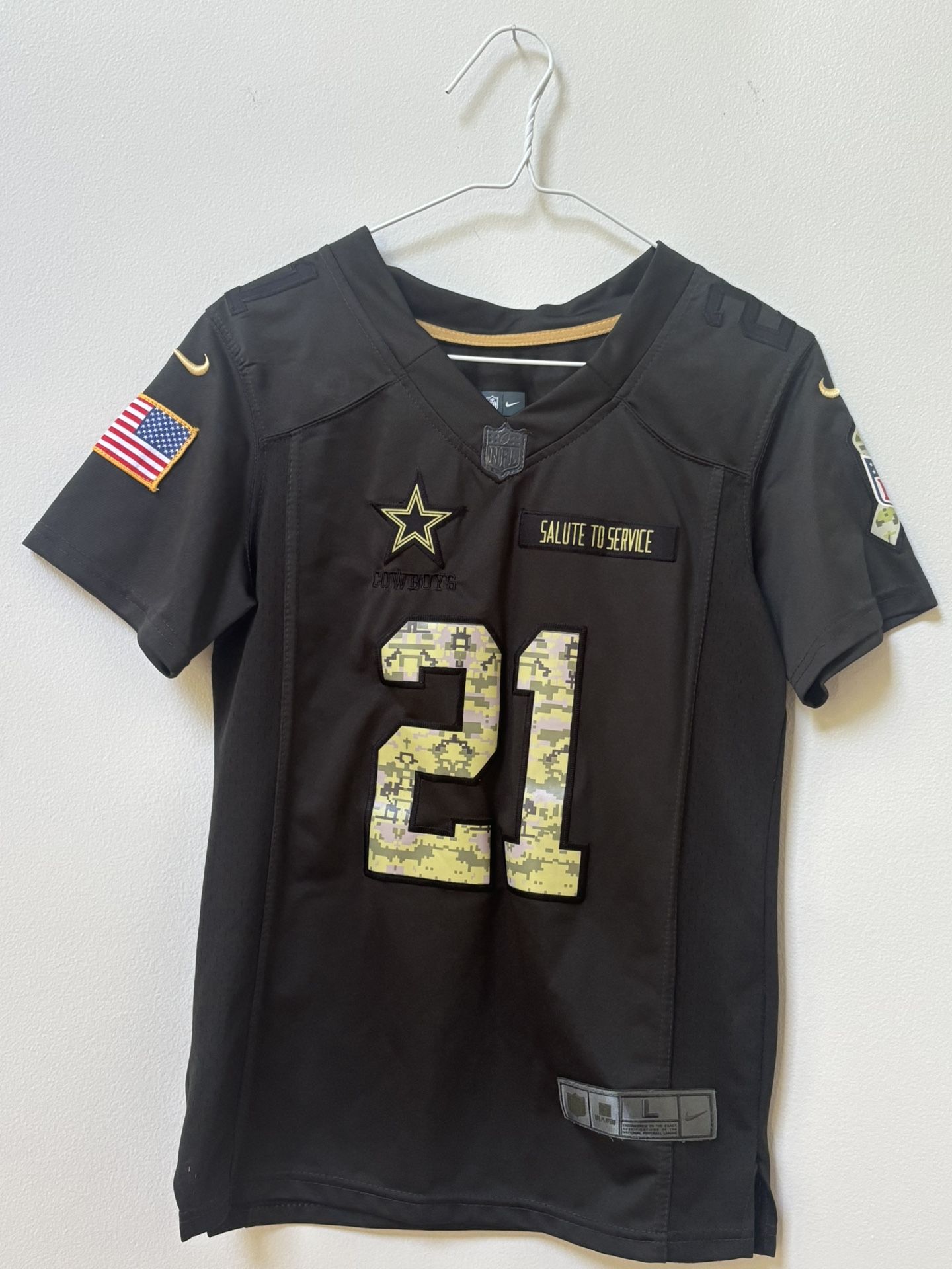 Nike NFL Dallas Cowboys Ezekiel Elliott #21 Salute To Service Jersey Camo - Youth Large
