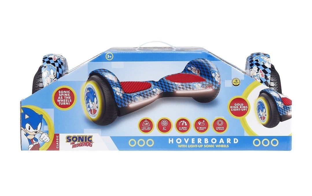 Sonic the Hedgehog Hoverboard with 3D LED Light up Wheels, Hover board for kids ages 6 - 12