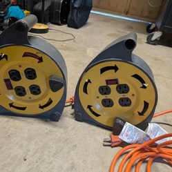 Heavy duty retractable extension cords.