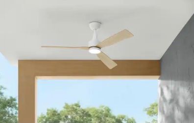 Home Decorators Collection Ryland 52 in. Smart Indoor/Outdoor Matte White Ceiling Fan with Adjustable White LED with Remote Powered by Hubspace