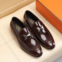 Hermes Men’s Leather Shoes With Box New 