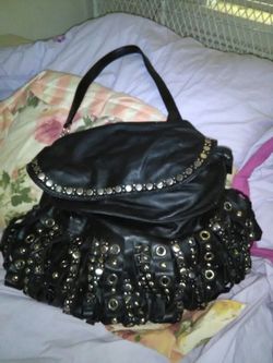 New,, BLACK LEATHER BAG,,