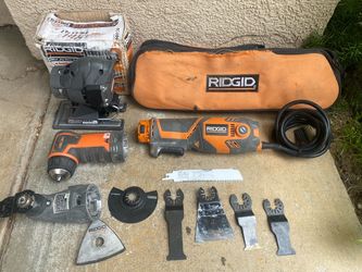 Selling a Ridged interchangeable drill. Jigsaw, multi tool , in good condition asking $125