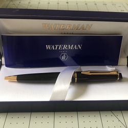 NICE Waterman Expert Black Ballpoint Pen - 23 K Gold Trim, with original case