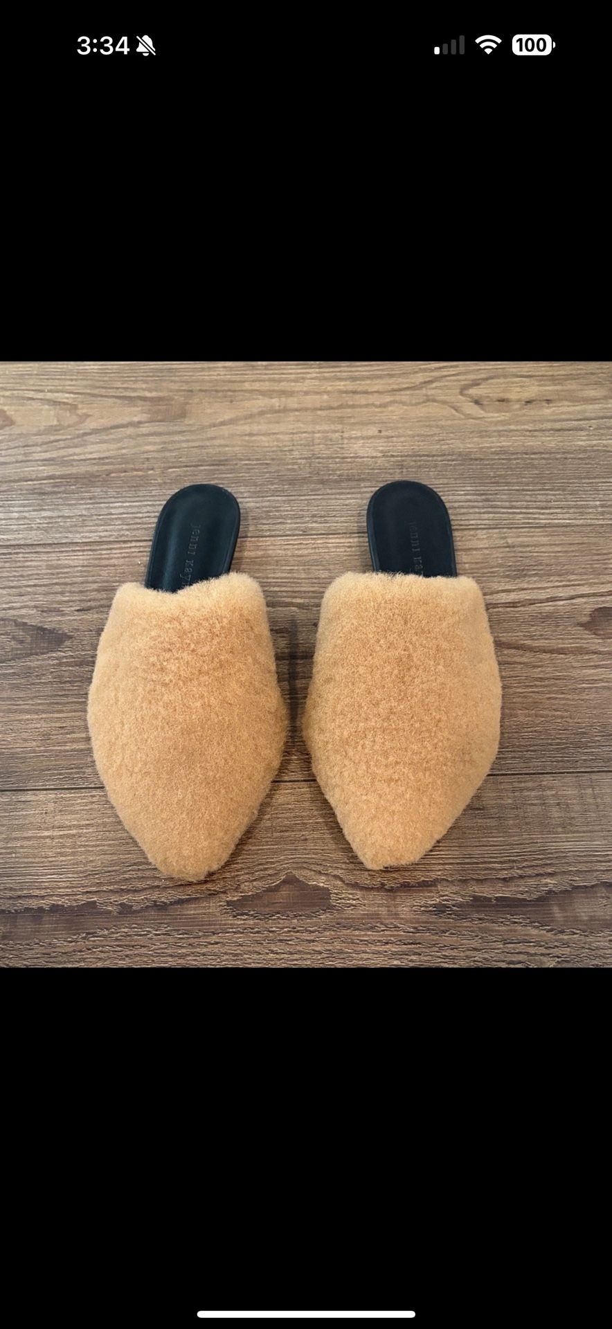 Jenni Kayne Shealing Mule Women’s 38 US 7.5 Natural Tan Flat Mules Slide On Shoes