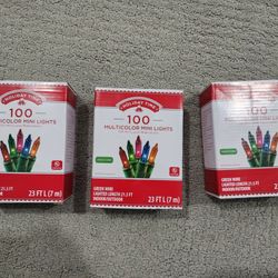  multicilor mini 100 lights 3 box(23 ft long): $12 for 3 box