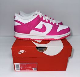 DS Nike Dunk Low Pink Fuchsia Size 5.5y - $130