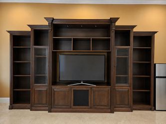 Custom Solid Wood Entertainment Center / Library Wall Unit
