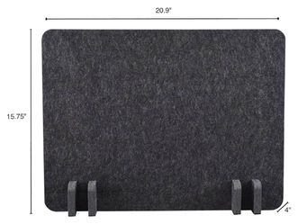 Freestanding Acoustic Desk Divider Mounted Privacy Panel (Anthracite Gray, 20.9" x 16")