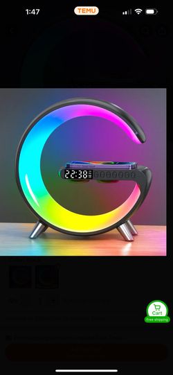 5-in-1 Wireless Charger,Bluetooth Speaker, Alarm Clock, Nightlight 