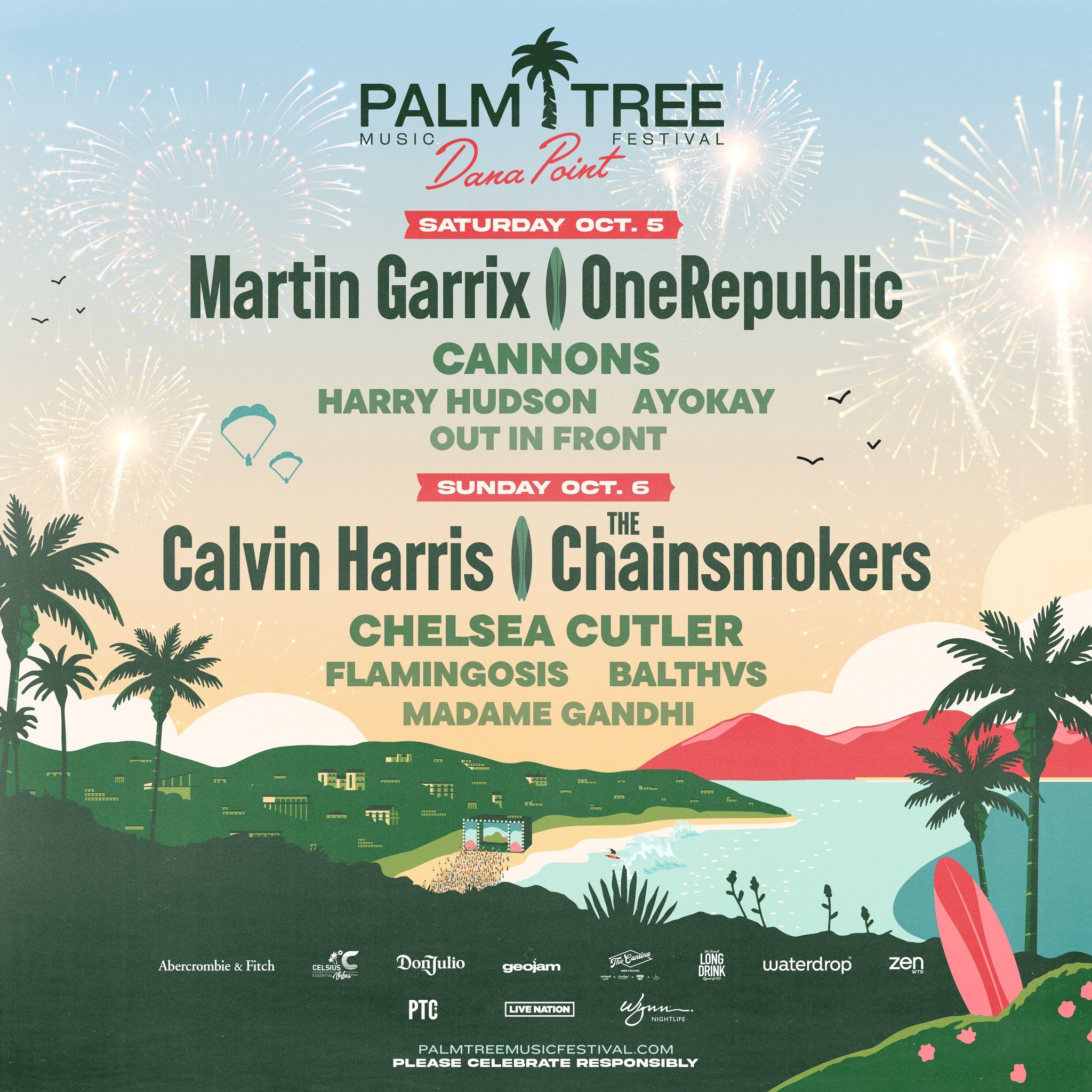 4 Wristbands Palm Tree Festival