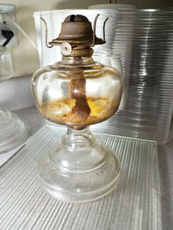 Oil Burning Lamp With Wick