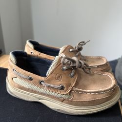 Sperry Top-Sider Boys' Boat Shoes Brown Leather Size 2M