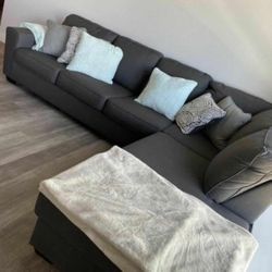 Gray Sectional Couch Sofa With Chaise 
