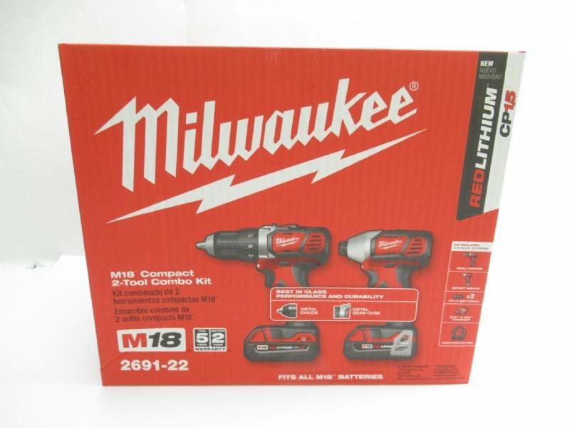 NEW MILWAUKEE 2691-22 M18 18V DRILL & 1/4" IMPACT COMBO KIT