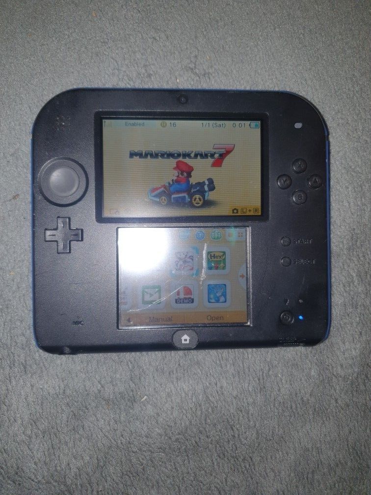 Nintendo Blue 2DS Mario Kart 7 Pre-installed