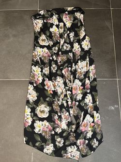 Black Dress with Rose Floral Print