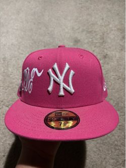 Custom NY Yankees Pink Fitted Hat