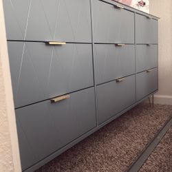 Blue 9 drawer Dresser 