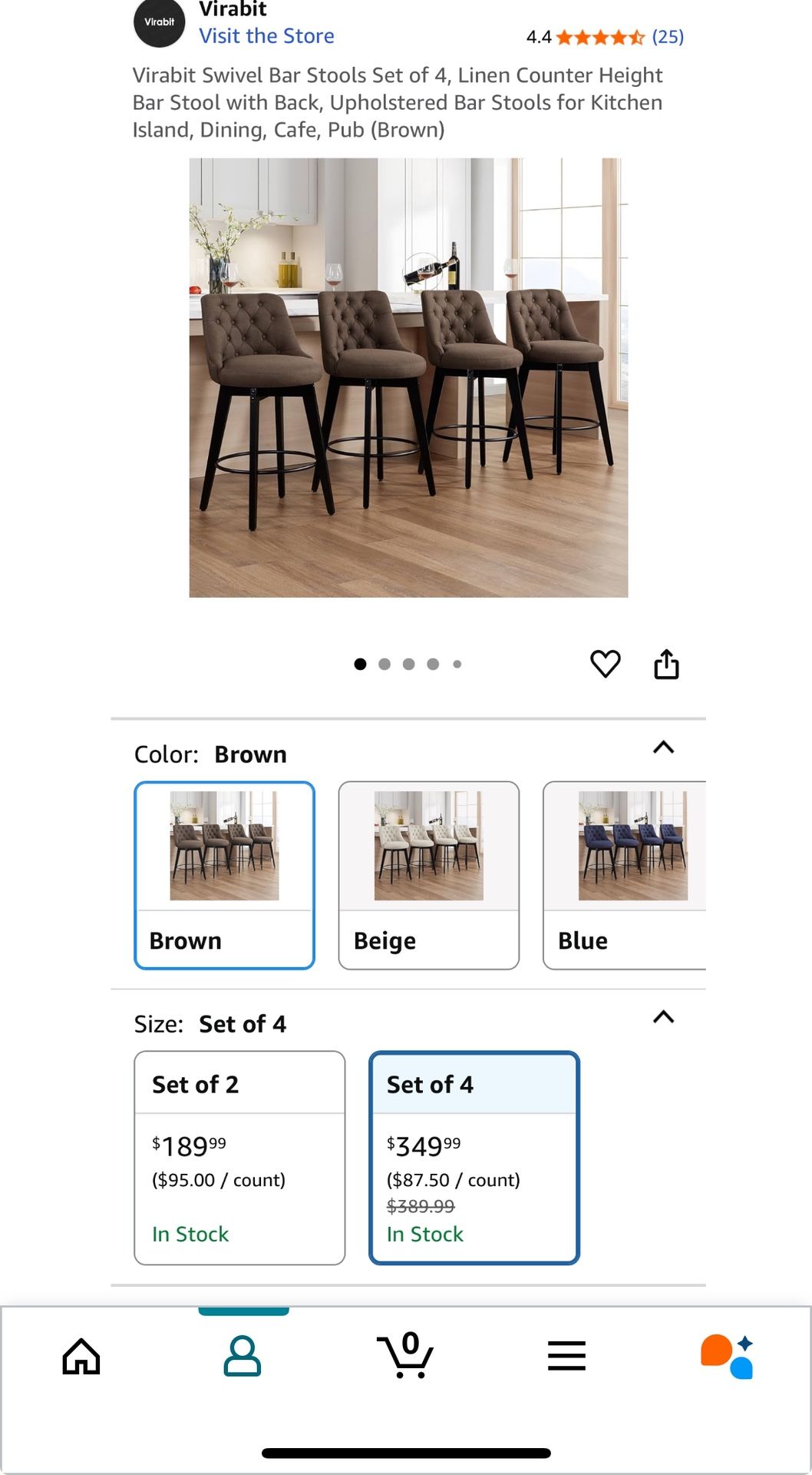 Counter Stool Set 4