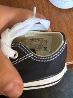 Black and white converses 7 infant