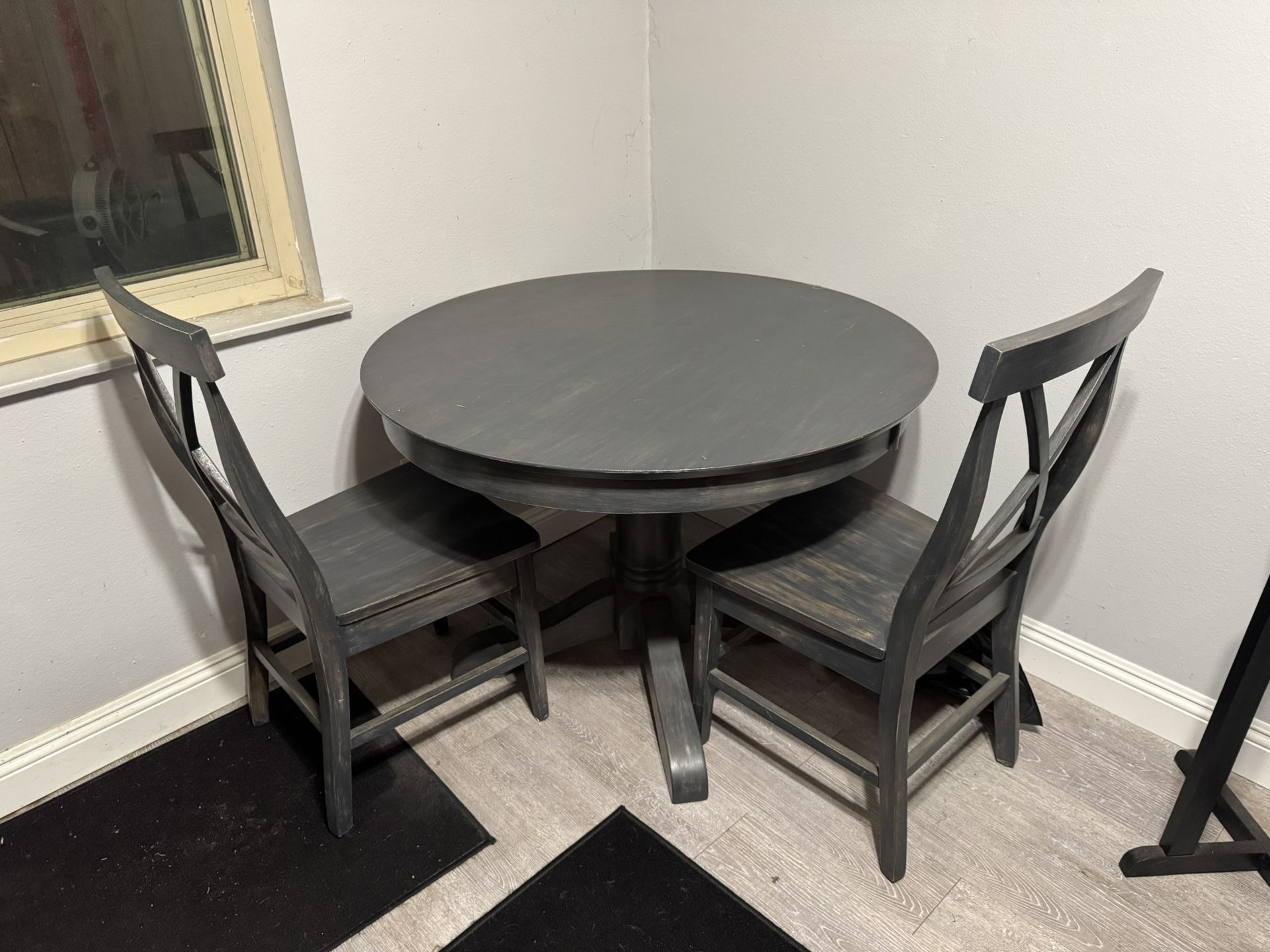 Round Dinner Table With Two Chairs 