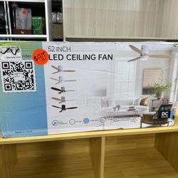 52 in. Integrated LED Indoor/Outdoor Wood White Flush Mount Ceiling Fan with Light and Remote Control ***** (139) V Questions & Answers