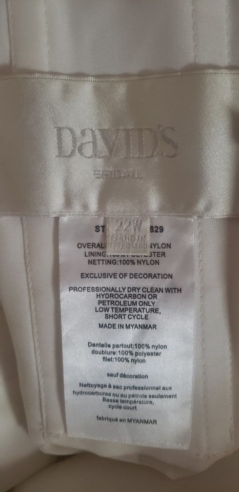 Strapless Plus Size David's Bridal Wedding Dress